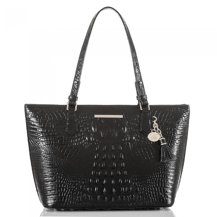 Brahmin Medium Asher | Black Leather Tote Handbag ID:Brahmin-202714