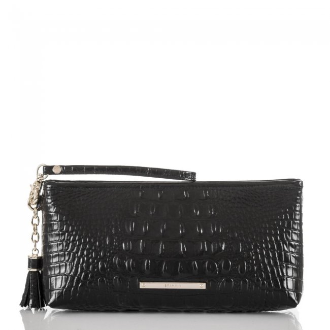 Brahmin Kayla Leather Wristlet Clutch | Black Melbourne ID:Brahmin-203249