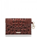 Brahmin Mini Envelope Case | Pecan Leather Envelope Wallet ID:Brahmin-202706