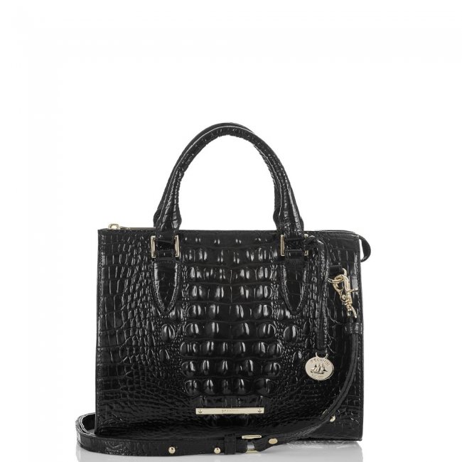 Brahmin Anywhere Convertible Black Satchel Handbag ID:Brahmin-203106