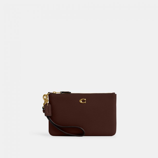 Coach Small Wristlet - DARK BROWN