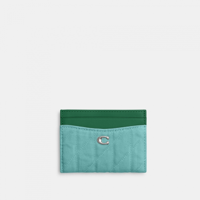 Coach Essential Card Case With Quilting - Green