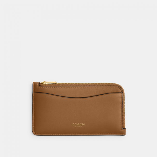 Coach New York Zip Card Case - MEDIUM BROWN