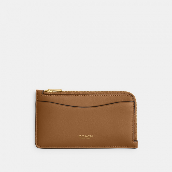 Coach New York Zip Card Case - MEDIUM BROWN