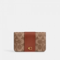 Coach Essential Slim Card Case In Signature Canvas - Light/Pastel Brown
