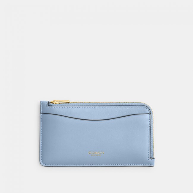 Coach New York Zip Card Case - Light/Pastel Blue
