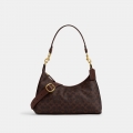 Coach Juliet Shoulder Bag In Signature Canvas - DARK BROWN