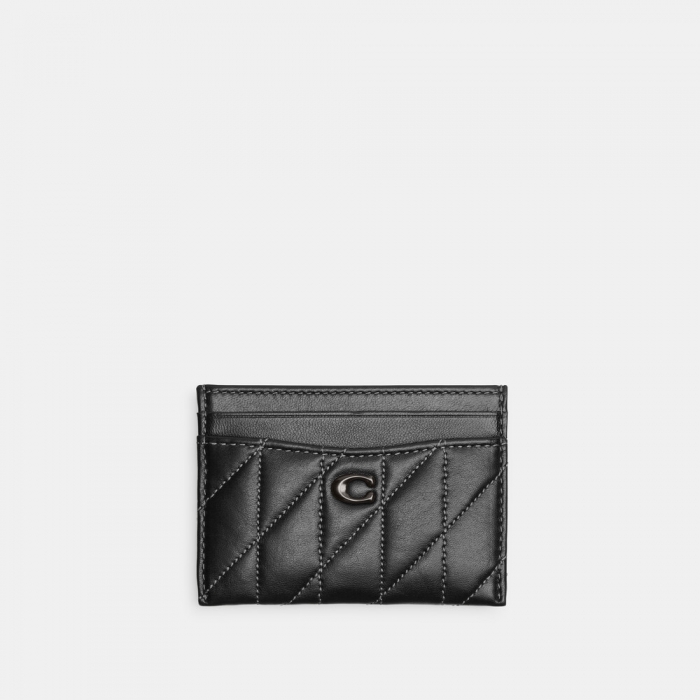 Coach Essential Card Case With Pillow Quilting - Black