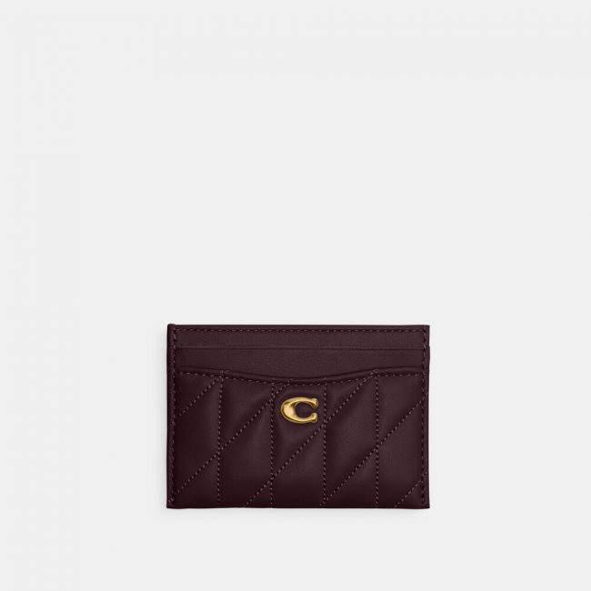 Coach Essential Card Case With Pillow Quilting - Dark Purple