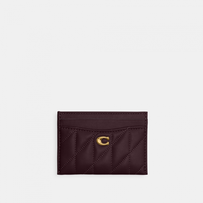 Coach Essential Card Case With Pillow Quilting - Dark Purple