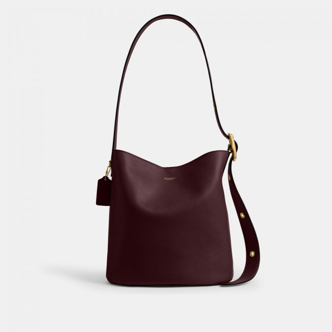 Coach Bleecker Bucket Bag - BURGUNDY Coach Bleecker Bucket Bag - BURGUNDY