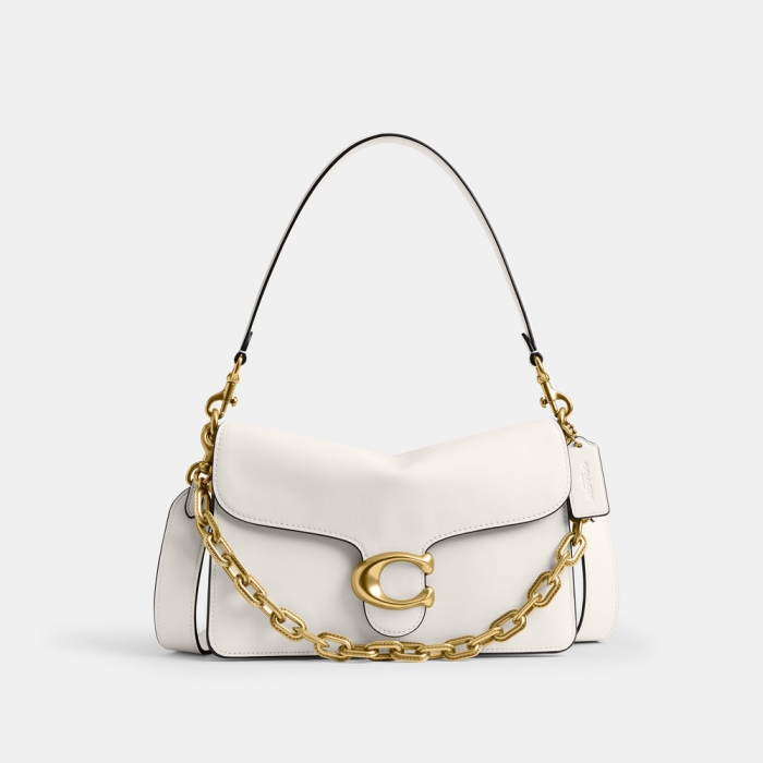 Coach Chain Tabby Shoulder Bag - WHITE