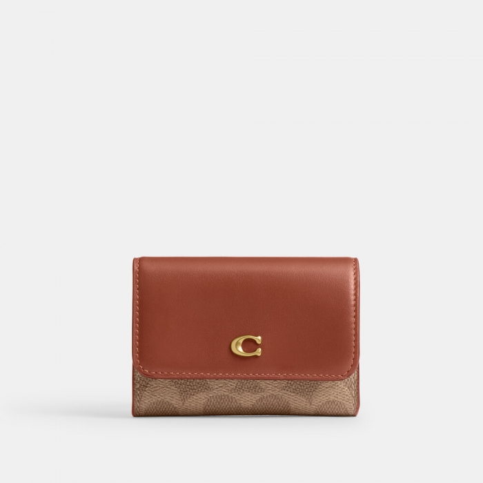 Coach Essential Flap Card Case In Signature Canvas - Multi Colour