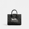 Coach Ace Tote 26 With Horse And Carriage Print - Black