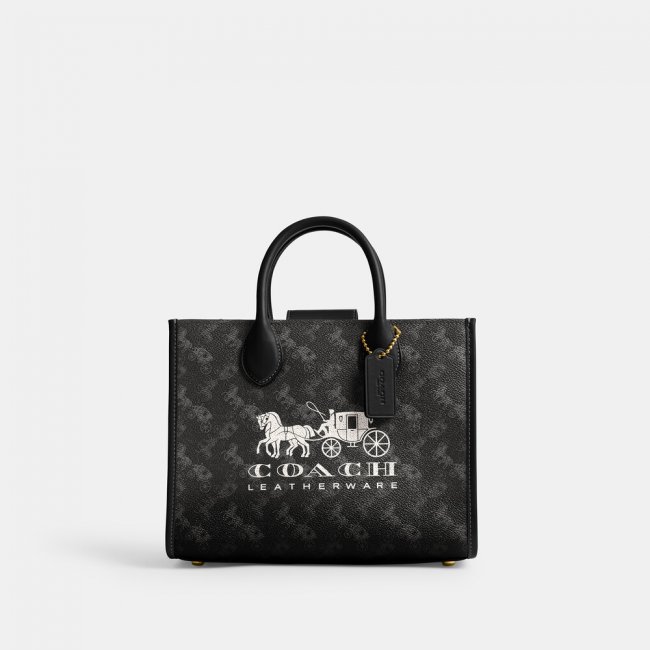 Coach Ace Tote 26 With Horse And Carriage Print - Black Coach Ace Tote 26 With Horse And Carriage Print - Black