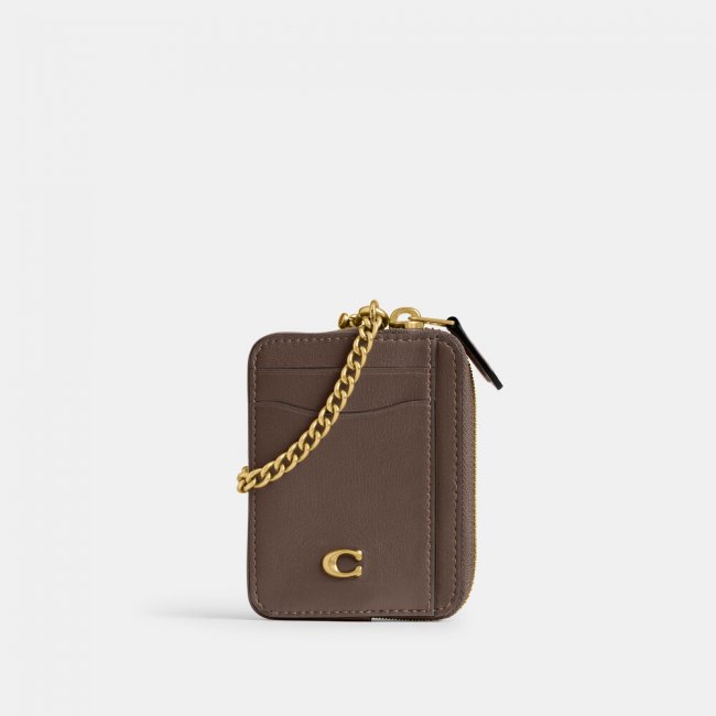 Coach Essential Chain Card Case - Brown