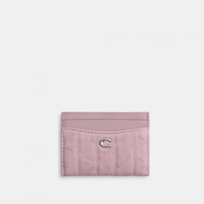 Coach Essential Card Case With Quilting - Pink