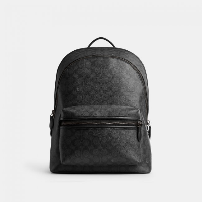 Coach Charter Backpack In Signature Canvas 30 - GREY