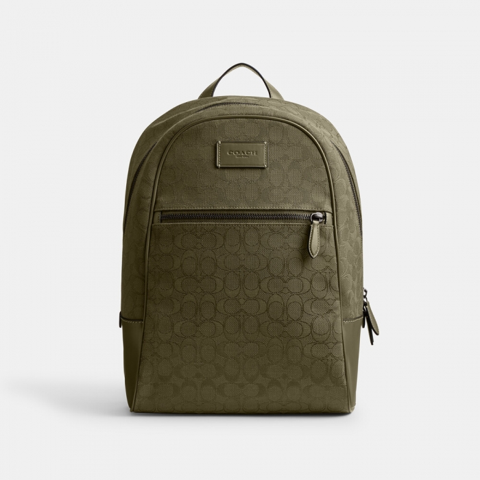 Coach Theo Backpack In Signature Jacquard 27 - Green