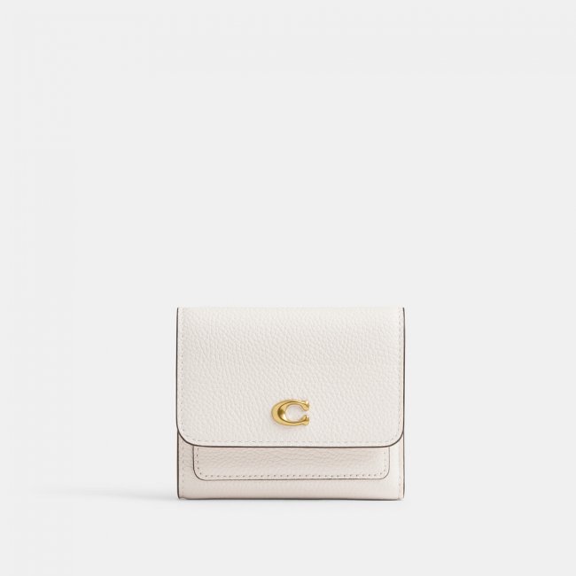 Coach Mila Small Flap Wallet - WHITE
