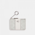 Coach Essential Mini Id Card Case In Signature Canvas - WHITE Coach Essential Mini Id Card Case In Signature Canvas - WHITE