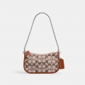 Coach Swinger Bag 20 In Crystal Signature Jacquard 20 - Brown Coach Swinger Bag 20 In Crystal Signature Jacquard 20 - Brown