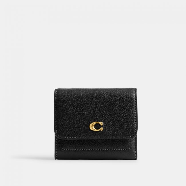 Coach Mila Small Flap Wallet - Black