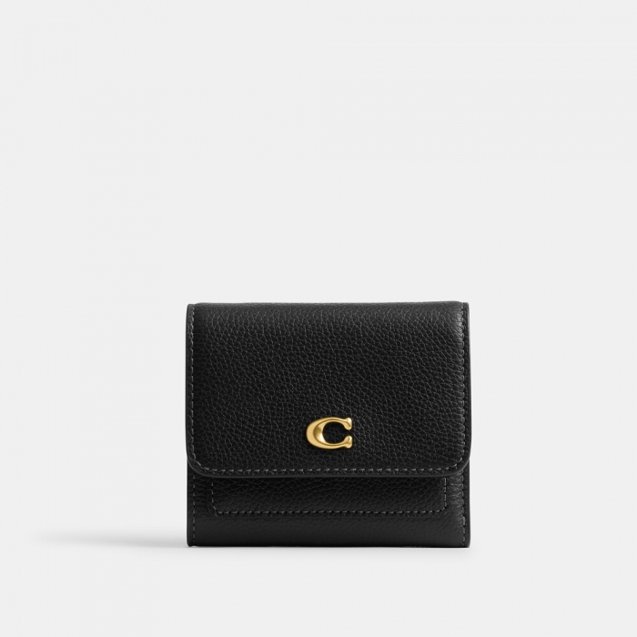 Coach Mila Small Flap Wallet - Black