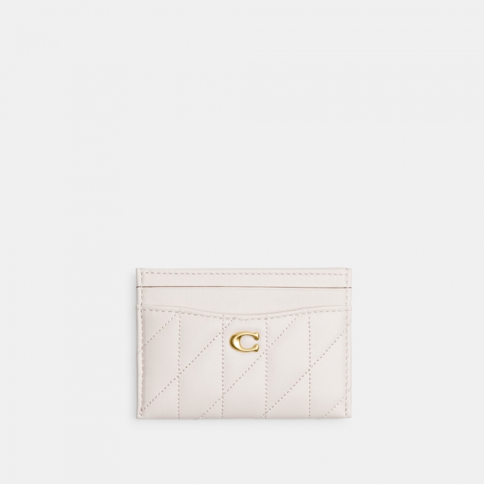 Coach Essential Card Case With Pillow Quilting - WHITE