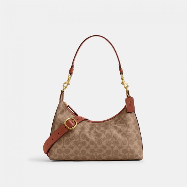 Coach Juliet Shoulder Bag In Signature Canvas - Light/Pastel Brown