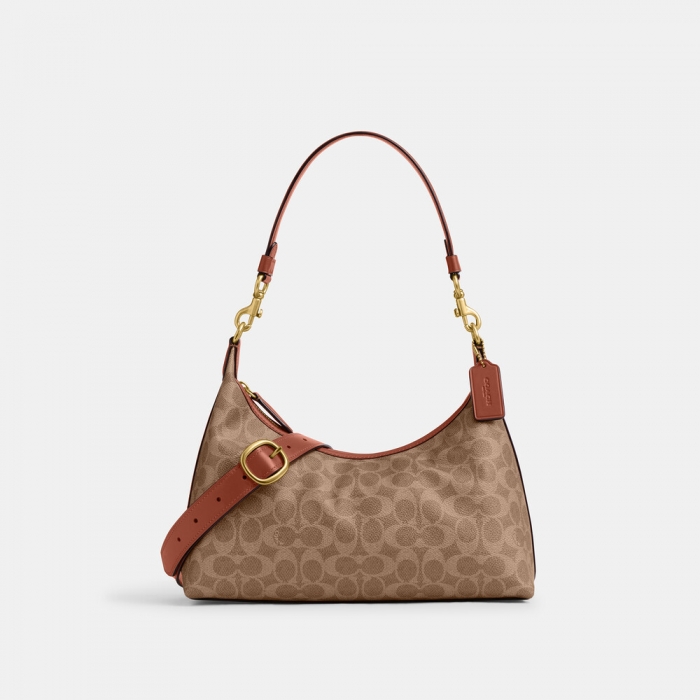 Coach Juliet Shoulder Bag In Signature Canvas - Light/Pastel Brown