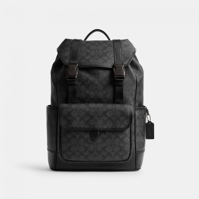 Coach League Flap Backpack In Signature Canvas 29 - GREY