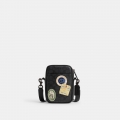 Coach Hitch Crossbody In Signature Canvas With Patches - Black