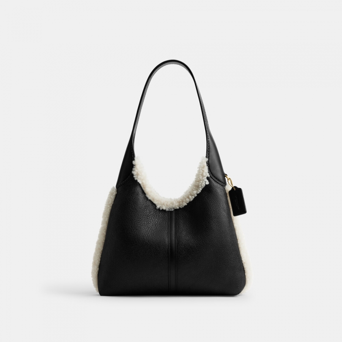 Coach Brooklyn Shoulder Bag 28 In Shearling - Black