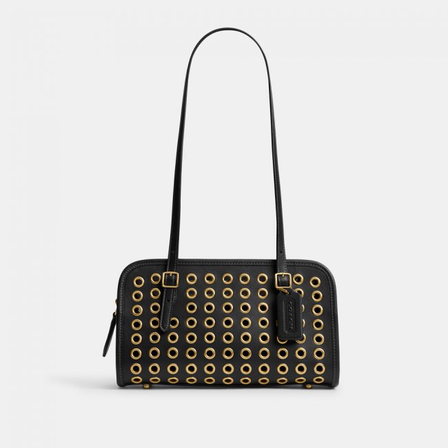 Coach Swing Zip Bag With Grommets 26 - Black Coach Swing Zip Bag With Grommets 26 - Black