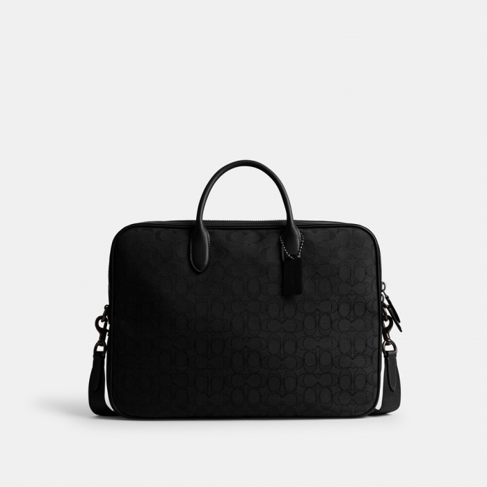Coach Theo Work Bag In Signature Jacquard 27 - Black