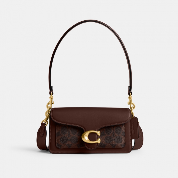 Coach Tabby Shoulder Bag 20 In Signature Canvas - DARK BROWN