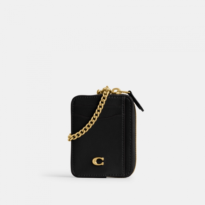 Coach Essential Chain Card Case - Black