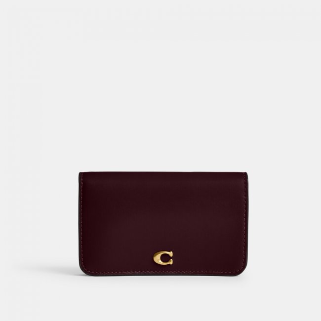 Coach Essential Slim Card Case - BURGUNDY
