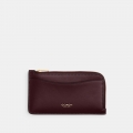 Coach New York Zip Card Case In Colorblock - BURGUNDY Coach New York Zip Card Case In Colorblock - BURGUNDY