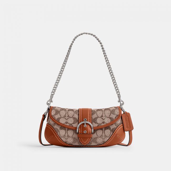 Coach Soho Bag 25 In Crystal Signature Jacquard - Brown
