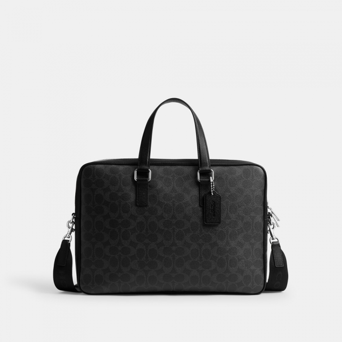 Coach Caden Brief Bag In Signature Canvas - Black