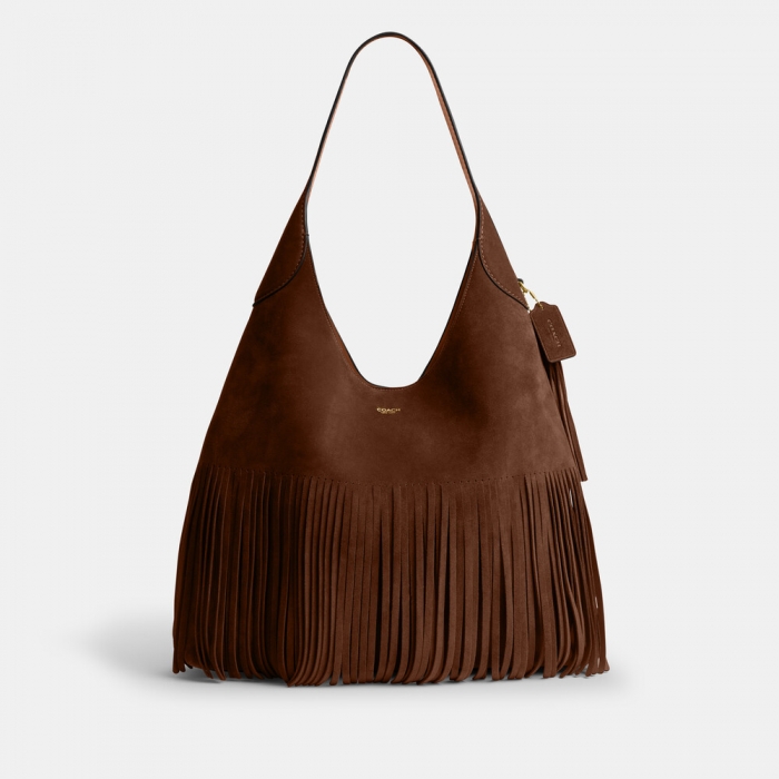 Coach Brooklyn Shoulder Bag 39 With Fringe - Brown