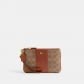 Coach Small Wristlet In Signature Canvas - Light/Pastel Brown Coach Small Wristlet In Signature Canvas - Light/Pastel Brown