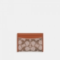 Coach Essential Card Case In Crystal Signature Jacquard - Brown Coach Essential Card Case In Crystal Signature Jacquard - Brown