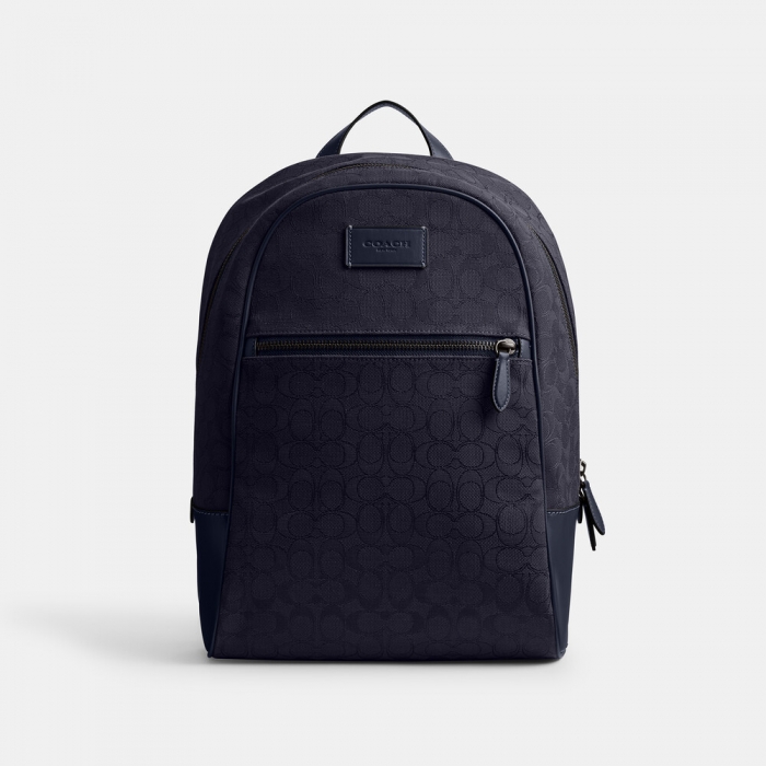 Coach Theo Backpack In Signature Jacquard 27 - Navy