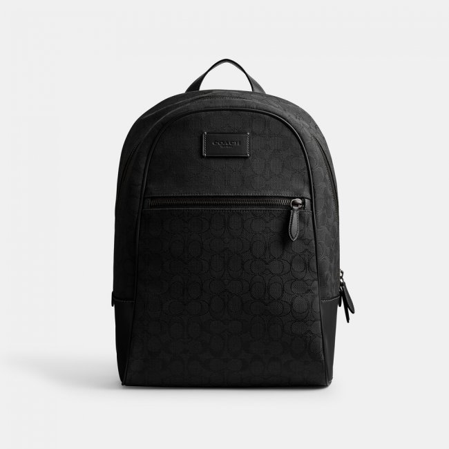 Coach Theo Backpack In Signature Jacquard 27 - Black