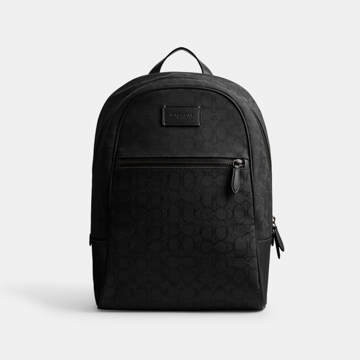 Coach Theo Backpack In Signature Jacquard 27 - Black