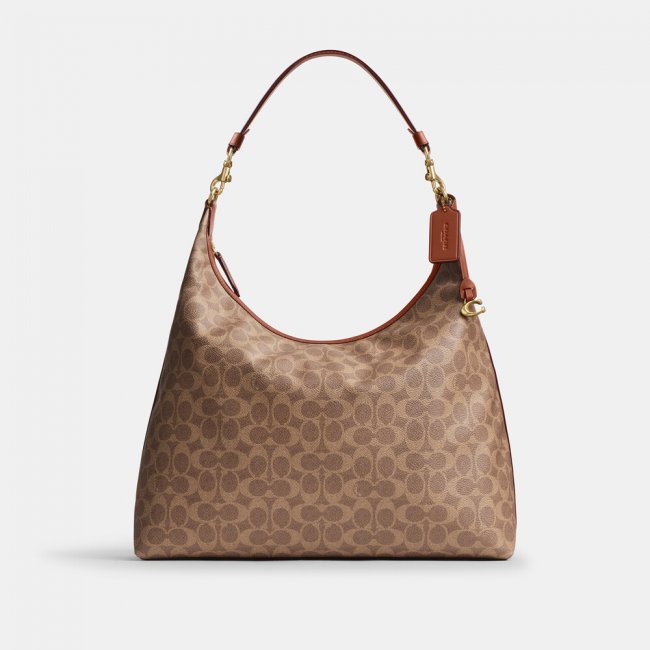 Coach Juliet Shoulder Bag 38 In Signature Canvas - Light/Pastel Brown