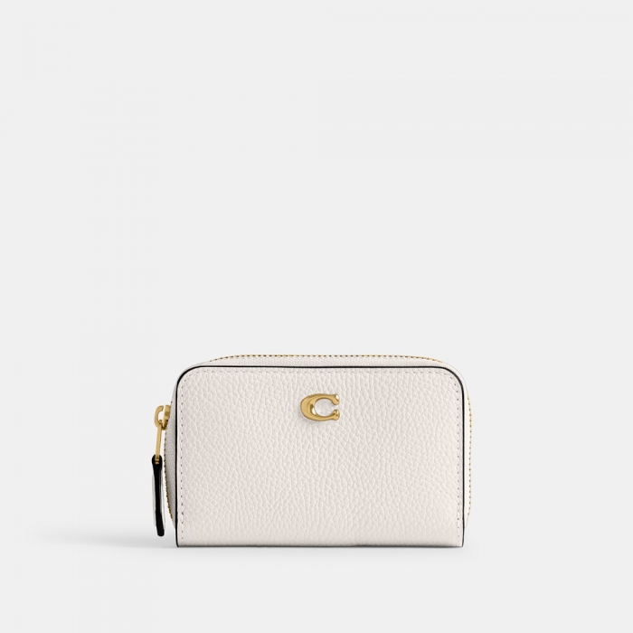 Coach Essential Small Zip Around Card Case - WHITE